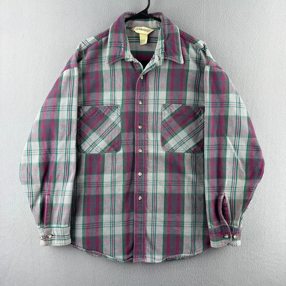 Vintage  St Johns Bay Flannel Shirt Mens XL 100% Cotton 90s Made in USA